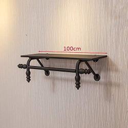 JPYMJ Retro Clothing Store Display Stand Wall-Mounted Hanger Clothes Hanger Shelf (Size : 100cm)