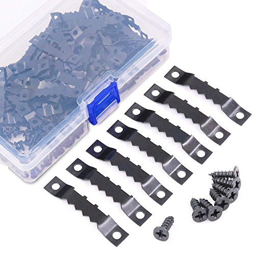 Swpeet 120 Pcs Sawtooth Picture Frame Hanging Hangers Double Hole with Screws, for Home Decoration Creative Picture Frame Hanging (Black) Swpeet 120 Pcs Sawtooth Picture Frame Hanging Hangers Double Hole with Screws, for Home Decoration Creative Picture Frame Hanging (Black)