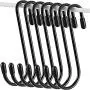 36 Pieces S Shaped Hooks Hanging Heavy Duty S Hooks Hanger for Kitchen, Bathroom, Bedroom, Office, Pan, Coat, Bag, Plants (Black,3.15 Inch)