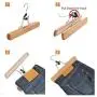 JS HANGER Natural Solid Wooden Collection Slack Hanger, Wood Skirt Hangers, Natural Polished, Set of 12 JS HANGER Natural Solid Wooden Collection Slack Hanger, Wood Skirt Hangers, Natural Polished, Set of 12