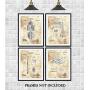 Original Howard Hughes Drawings - Plane Hanger Wall Decor - Airport Office Artwork - Set of 4 8 x 10 Unframed Patent Prints - Gift for Pilots, Flight Attendants, Engineers