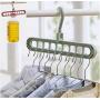 10pcs Random Color Multi-Function Folding Magic Hanger Nine-Hole Rotating Magic Clothes Hanger Wardrobe Drying Clothes Home Bedroom Storage Holder