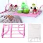 Unionm Multi-Functional Hanging Shelf, Folding Drying Rack Outdoor Portable Clothes Hanger Balcony Laundry Dryer Airer (Pink)