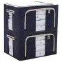 JJMG Stackable Storage Boxes Polka Dots Oxford Cloth Steel Frame Shelf Quilt Clothing Blanket Pillow Shoe Holder Container Organizer See-through Window double zipper Folding - Dark Blue (2 pack x 66L) JJMG Stackable Storage Boxes Polka Dots Oxford Cloth Steel Frame Shelf Quilt Clothing Blanket Pillow Shoe Holder Container Organizer See-through Window double zipper Folding - Dark Blue (2 pack x 66L)
