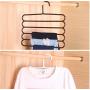 5PC Random Color 5-Layer Clothes Hanger Drying Racks Multi-Functional Innovative Hanger Multi-Storey Scarf Racks Anti-Slip Pants Folder Decoration