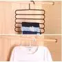 5PC Random Color 5-Layer Clothes Hanger Drying Racks Multi-Functional Innovative Hanger Multi-Storey Scarf Racks Anti-Slip Pants Folder Decoration