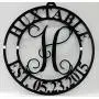 15.5" x 1/4" Acrylic Monogram Front Door Circle,Curved Last Name initial, Door Decor, Hanger, Acrylic, Indoor Outdoor, Family Letter, Monogram, House - Weathers better than wood or metal! Hanging Wall