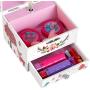 SONGMICS Ballerina Musical Jewelry Box, Wind-Up Music Storage Boxes with Pullout Drawer, Elk Theme, Gift for Kids, White UJMC014PK SONGMICS Ballerina Musical Jewelry Box, Wind-Up Music Storage Boxes with Pullout Drawer, Elk Theme, Gift for Kids, White UJMC014PK