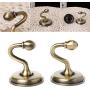Gugulove Vintage Metal Curtain Tie Back Hooks Window Cloth Holdback Hanger Hanging Holder - White Curtain Hanger Black Cloth Adhesive Holder Gold Leaves Bronze Back Silver R