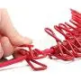 Elastic Travel Clothesline, Portable Anti-skid Clothes Line, Windproof Washing Rope, Adjustable Clamps Hanger, Stretchy Retractable Laundry Drying Line, for Outdoor and Indoor, 12 Clothespins (red)