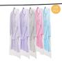 Voilamart 100 Pack Garment Bag Transparent 23.6" x 47.2" - Dustproof Polythene Hanging Clothes Suit Protector Dress Jacket Cover for Dry Cleaner, Home Storage, Travel, Wedding, Road Trip