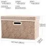 Prandom Collapsible Storage Cubes with Lids Fabric Decorative Storage Bins Boxes Organizer Containers Baskets with Cover Handles for Bedroom Closet Living Room 14.9x9.8x9.8 Inch 3 Pack