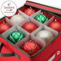 StorageMaid Christmas Ornament Storage Boxes - 3 Pack Large Ornament Boxes Organizer Fits Up to 27 Balls - Christmas Decoration Storage Containers with Exclusive Velcro Cover & Finger Slot