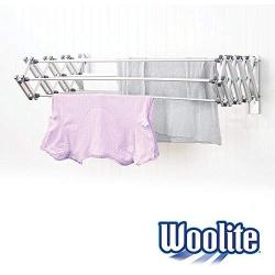 Woolite Aluminum 36" Collapsible Wall Mounted Clothes Drying Rack, Space Saver, Easy Storage, Retractable Silver