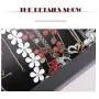 Wuligirl 20 Hooks Necklace Tray Storage Boxes Jewelry Display Stackable Glass Top Lockable Black Velvet Boxes(Necklace Box)