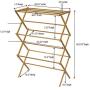 Household Essentials 6524 Tall Indoor Folding Wooden Clothes Drying Rack | Dry Laundry and Hang Clothes | Bamboo