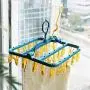 Dsxnklnd Foldable 32 Clips Socks Cloth Hanger Clothespin Drying Rack Holder Wardrobe