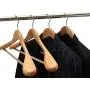 meqution Coat Hanger 8-Pack, Wood Hangers Trouser Hangers Extra Wide Shoulder Wooden Hangers for Heavy Coat, Sweater, Skirt, Suit, Pants, Retro Finish (Natural Finish)