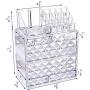 Ikee Design Acrylic Diamond Pattern Jewelry & Cosmetic Storage Display Boxes 3 Pieces Set