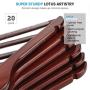 High-Grade Wooden Suit Hangers 20 Pack with Non Slip Pants Bar - Smooth Finish Solid Wood Coat Hanger with 360° Swivel Hook and Precisely Cut Notches for Camisole, Jacket, Pant, Dress Clothes Hangers