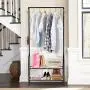 LANGRIA Heavy Duty Commercial Grade Clothing Garment Rack, 2-Tier Entryway Metal Coat Rack and Shoe Bench Storage Stand with Single Rod and 4 Hooks for Home Office Bedroom Max Capacity 66.1lbs, Black LANGRIA Heavy Duty Commercial Grade Clothing Garment Rack, 2-Tier Entryway Metal Coat Rack and Shoe Bench Storage Stand with Single Rod and 4 Hooks for Home Office Bedroom Max Capacity 66.1lbs, Black
