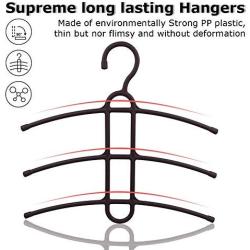 upra Shirt Hangers Space Saving Plastic 5-Pack, Durable Multi-Functional Non-Slip Clothes Hangers Closet Organizers, for Coats Jackets Pants Dress Scarf, Dorm Room/Apartment Essentials