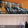 Meetu Space Saving Hangers Multifunctional Clothes Hangers Stainless Steel 6X2 Slots Magic Hanger Cascading Hanger Updated Hook Design Closet Organizer Hanger (Pack of 12)
