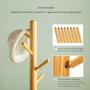 Coat Rack Standing, Solid Wood Coat Rack Floor Hanger Bedroom Clothes Rack, 8 Hooks, Disc Base (Color : Goose Yellow)