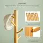 Coat Rack Standing, Solid Wood Coat Rack Floor Hanger Bedroom Clothes Rack, 8 Hooks, Disc Base (Color : Goose Yellow)