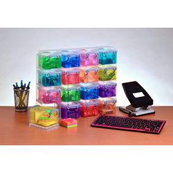 Really Useful Organiser, 16 x 0.14 Litre Storage Boxes in a Clear Plastic Organiser and Assorted Coloured Boxes