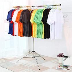 REDHOT Stainless Steel Portable Tripod Hanger Stand Clothes Drying Rack Collapsible Garment Racks Foldable Standing Laundry Racks for Drying Clothes-C 94x15cm(37x6inch)