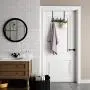 SONGMICS Over-The-Door Hook Rack, Wall-Mounted Coat Rack, Door Clothes Hanger with 4 Metal Hooks, for Living Room, Cloakroom, Bathroom, Dark Brown ULHR24BR