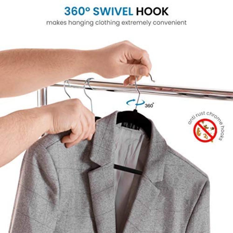 Zober Velvet Hangers 50 Pack - Heavy Duty Black Hangers for Coats, Pants &  Dress Clothes - Non