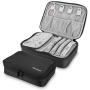 Procase Travel Jewelry Case Organizer Bag, Soft Padded Double Layer Jewelry Carrying Pouch Portable Jewelry Storage Boxes Holder for Earrings, Rings, Necklaces, Bracelets, and Chains ?Black