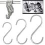 S Hooks for Hanging, S Shaped Hooks, SUS304 Mark Strong Never Rust 304 Stainless Steel Metal Heavy Duty S Hangers Hook for Kitchen Bathroom Work Shop Garden Hanging Pan Plant Bag Jean (12PCS)