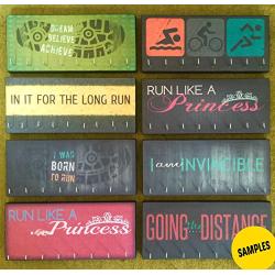 Race Medal Holder/Running Medal Hanger GOING THE DISTANCE- Wood Wall Mounted Medal Organizer. CUSTOMIZATION Available