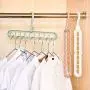 TOPBATHY 3pcs Magic Clothes Hanger Organizer,Rotate Anti-Skid Folding Hanger with Multifunction Space Saving and Cascading Features with 9 Holes,for Drying and Storage