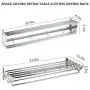 X-cosrack Folding Clothes Drying Rack Wall Mount, Large Retractable 304 Stainless Steel Laundry Drying Rack/Bathroom Towel Rack with Hooks, Rustproof Space-Saving Clothes Hanger for Indoor Outdoor X-cosrack Folding Clothes Drying Rack Wall Mount, Large Retractable 304 Stainless Steel Laundry Drying Rack/Bathroom Towel Rack with Hooks, Rustproof Space-Saving Clothes Hanger for Indoor Outdoor
