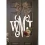 Custom Monogram Letter Wooden Door Hanger Wreath with flowers Custom Monogram Letter Wooden Door Hanger Wreath with flowers