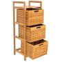 BIRDROCK HOME Storage Tower - Made of Natural Bamboo - Lightweight for Easy Transport - Fully Assembled