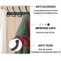 Wall Mount Coat Rack Hooks Hanger, Heavy Duty Stainless Steel Hat Clothes Holder Metal Rail 4 Tri Hanger for Entryway Bathroom Closet Room, Black