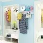 MOM Home Storage Rack,Office Stands Floating Shelves Wall Mounted Removable 5 Hooks Industrial Retro Wall Mount Coat Key Rack Coat Rack Hanger Space Saving Holders