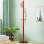 WZP Household Coat Rack Solid Wood Simple Home Bedroom Floor Hanger Simple Living Room European Creative Clothes Rack Home/Wine Red Color