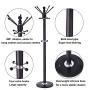 12 Hooks Multi-Functional Metal Coat Racks Hat Jacket Stand Silica Gel Base Tree Hanger Rack, Shipped from The US (????Black, ????15.7 x 15.7 x 68.9 inches)