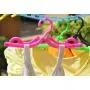 Demarkt 10pcs Random Color Plastic Foldable Travel Home Clothes Hanger with Anti-slip Grooves