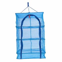 40 x 40 x 65cm 4 Layers Fish Drying Net Durable Drying Rack Folding Hanging Vegetable Fish Dishes Dry Rack PE Hanger