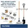 YOUTHINK Broom Holder,2PCS Wall Mount Mop Holder Stainless Steel Storage Organizer Heavy Duty Garden Tool Hanger with 3 Racks 4 Utility Hooks for Garage Rake Kitchen Shed Home YOUTHINK Broom Holder,2PCS Wall Mount Mop Holder Stainless Steel Storage Organizer Heavy Duty Garden Tool Hanger with 3 Racks 4 Utility Hooks for Garage Rake Kitchen Shed Home