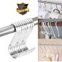 S-Shaped Hooks Heavy Duty 6 Packs,304 Stainless Steel Hook,Multi-Functional Flat Hook,S Hook,Hooks Closet,Hooks Plants,Hooks for Hanging Pot,Pan,Cups, Plants,Bags, Jeans,Towels(6, XX-Large)