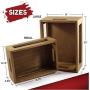 Set of 2 Nesting Countertop Baskets - Wooden Organizer Crates for Kitchen, Bathroom, Pantry | For Fruit, Vegetables, Produce, Bread and General Storage Space | Decorative Rustic Wood and Metal Wire