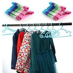 10pcs Random Color Hanging Multifunction Baby Clothes Hanger Plastic Trousers Space Saving Kids Clothing Storage Multi Coloured Children Coat